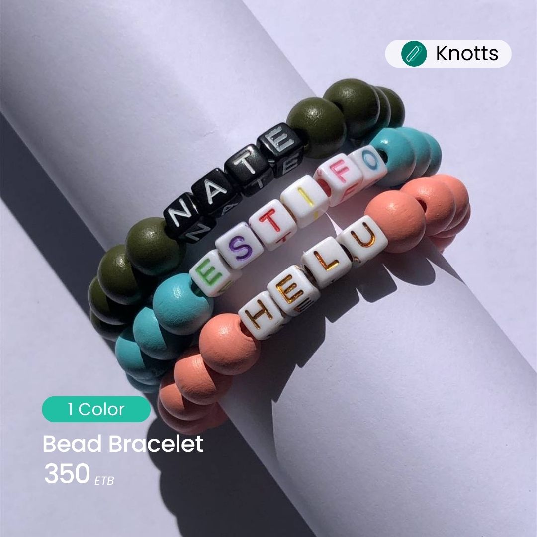 Custom Name Bead Bracelet – view 2