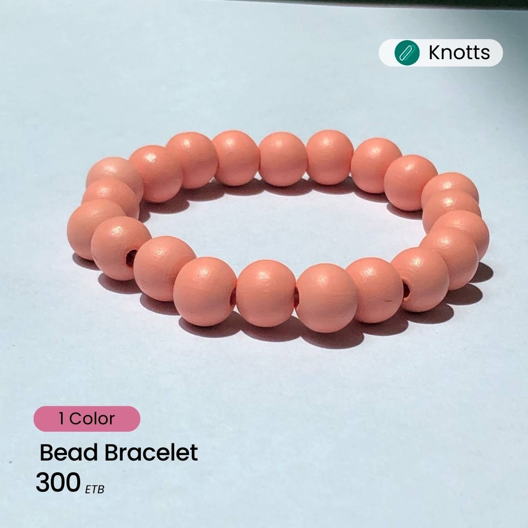 Peach Pink Bead Bracelet
