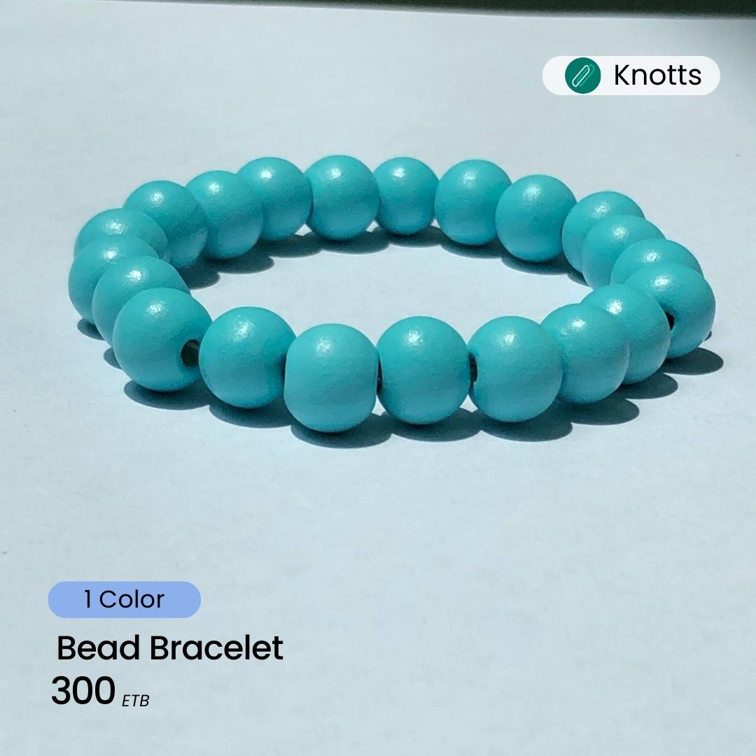 Cyan Blue Bead Bracelet