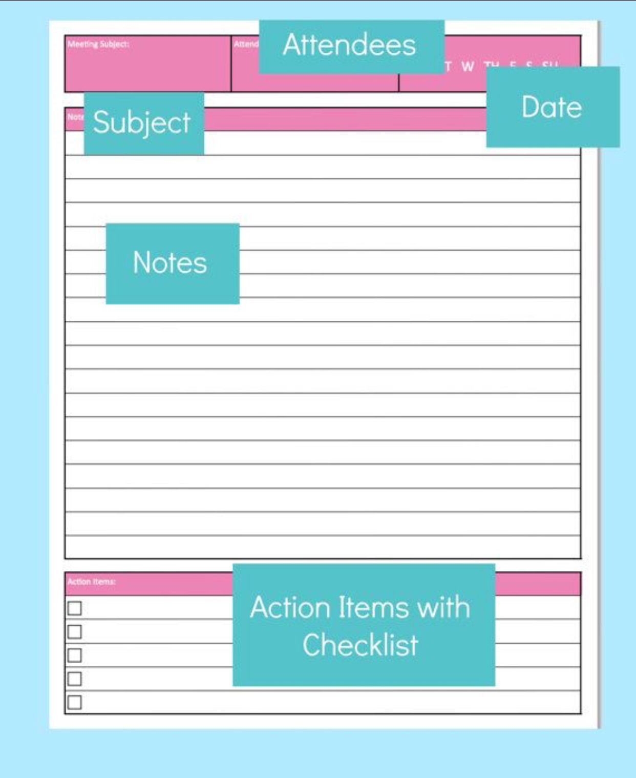 Note Taking Paper Template PDF Template