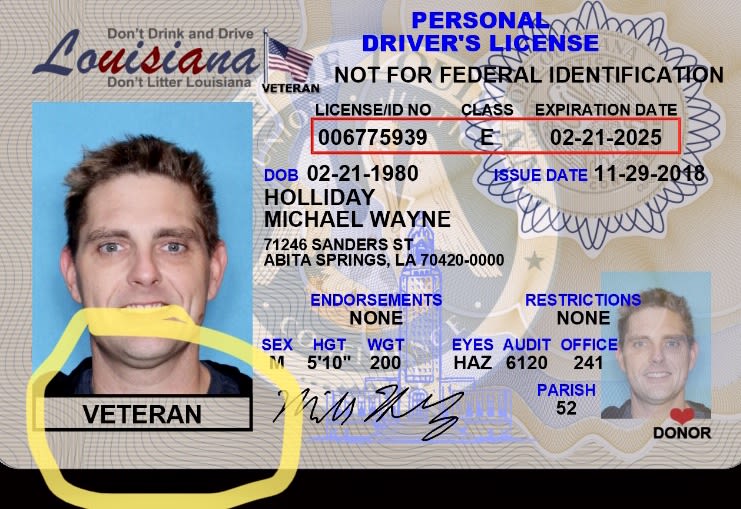 Lousiana Driver's License 17 and Younger