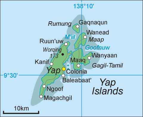 Island Of Yap On World Map Yap Island Map - Colonist.io
