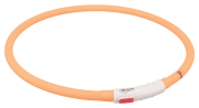 Lysende Halsbånd 12646 Oransje Silikon M/USB Lader XS-XL 70cm/10mm