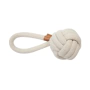 Hundeleke 305-445235 Tauknuteball Harper L Beige M/Håndtak 27cm/Ø15mm