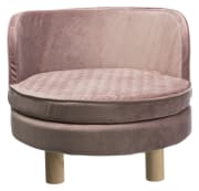 Hund/Katteseng/Sofa 37910 Livia Antikk Rosa Fløyel/Plysj Ø48 x 40cm