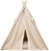 Hunde/Kattehule/Telt 38211 Boho Vevd/Plysj/Jute 55x65x55cm Beige