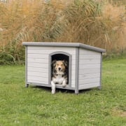 Hundehus Classic i Tre 39562 M/Flatt Tak M/L 104x72x68cm Grå