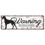 Warning Sign Grandanois "Warning, this area is guarded" Hvit 40x13,5cm