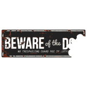 Warning Sign "Beware of the Dog" Sort/Grå 40x13,5cm