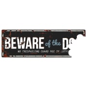 Warning Sign "Beware of the Dog" Sort/Blå 40x13,5cm