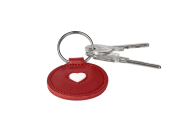 Key fob Love big Cowleather red