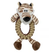 Hundeleke Zoo Friends Tim Tiger Ring 32x14,5x12cm Plysj/Tau Brun