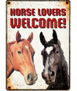 Metallskilt Horse Lovers Welcome 21x14,8cm