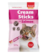 Sanal Katt Cream Sticks M/Laks 5x15g (Pk pris 20stk)