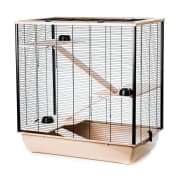 Hamsterbur Frodo Beige/Black M/Etasjer av Tre 78x48x80cm