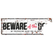 Warning Sign "Beware of the Dog" Hvit/Rød 40x13,5cm