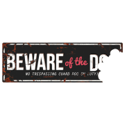 Warning Sign "Beware of the Dog" Sort/Rød 40x13,5cm