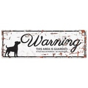 Warning Sign Jack Russel "Warning, this area is guarded" Hvit 40x13,5cm