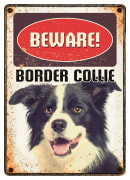 Metallskilt Beware Border Collie 21x14,8cm