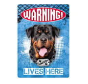 Metallskilt Rottweiler Warning 21x14,8cm