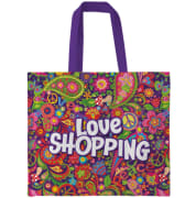 Handlenett Canvas "Love shopping" 42x48cm