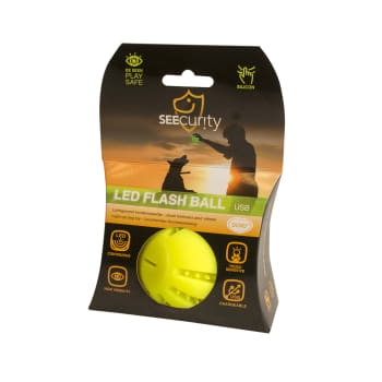 Hundeleke LED Flash Ball USB Gul/Grønn Ø10cm