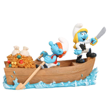 Akv. Pynt 234-472514 Smurfs On Water Pirates 18,7x8,2x10,8cm