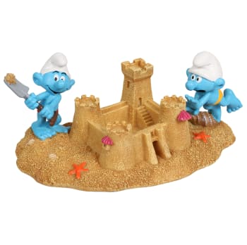 Akv. Pynt 234-472439 Smurfs Beach Sandcastle 21,1x11,5x8,8cm