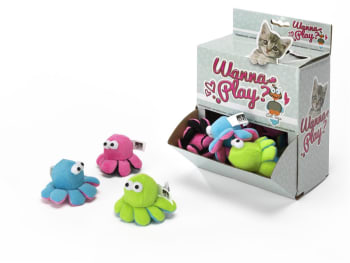 Katteleke Wanna Play Blekksprut M/Knitrefolie 8x4,5cm (30stk i pk)