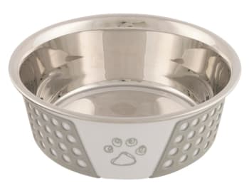 Hundeskål i Rustfritt Stål M.G Kant Under M/Silikon Kant 0,75L Ø16cm