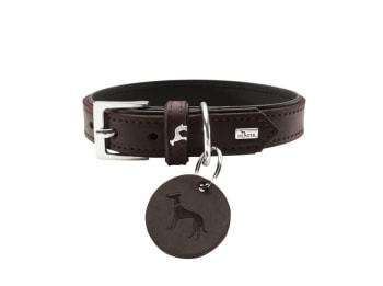 Collar Larvik 55/M Cowleather darkbrown/black