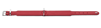 Collar Basic 50/S-M Artificial leather red/black