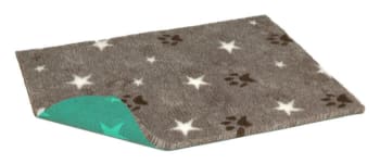 VetBed Original Brun Stars and Paws 75x50cm (Grønn bakside)