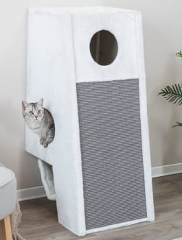 Kattemøbel 49979 Til Vegg Plysj Lysegrå 49x59x110cm