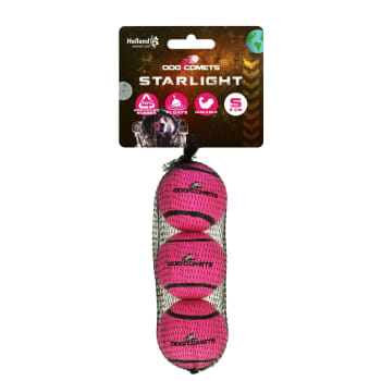 Dog Comets Starlight Tennis Ball S Pink (3-pack)