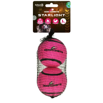 Dog Comets Starlight Tennis Ball L Pink (2-pack)