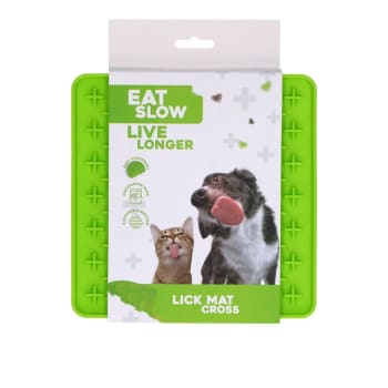 Eat Slow Live Longer Lick Mat Cross Green
