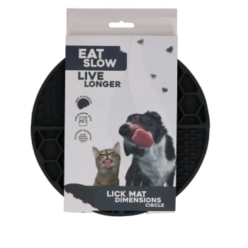 Eat Slow Live Longer Lick Mat Dimensions Circle Grey