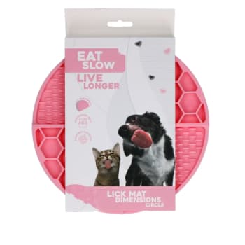 Eat Slow Live Longer Lick Mat Dimensions Circle Pink