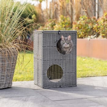 Kattemøbel 43222 Utemøbel i Polyrattan 37x35x57cm Grå