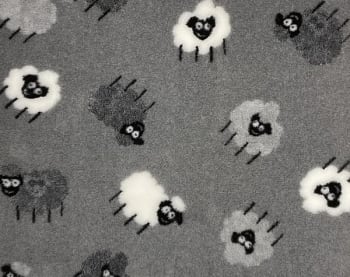 VetBed Nonslip Grå M/Lysegrå/Mørkegrå/Hvite Lam 100x150cm