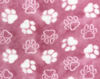 VetBed Nonslip Hvite poter Rosa 100x150cm