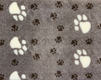 VetBed Nonslip Mørkebrune og Hvite Poter Brun 100x150cm