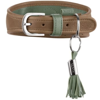Collar Greyhound Portofino 40/XS-S Cowleather taupe/turquoise