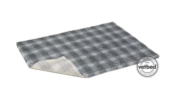 VetBed Nonslip Tartan Grå 150x100cm