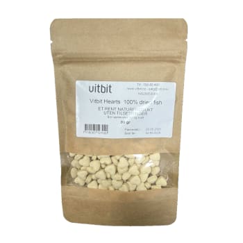 Vitbit Hearts 80g 100% Naturlig Tørket Fisk