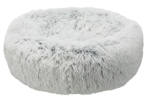 Hunde/Katteseng 37318 Harvey Ø50cm Hvit/Sort Langhåret Plysj