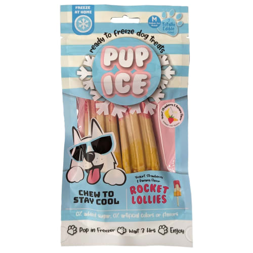 Pup Ice Rocket Lollies 2pk 90g Jordbær & Banan