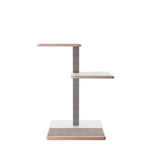 Cat tree Owen 2 + SA 109 cm Wood/Sisal/Polyester white/grey/grey