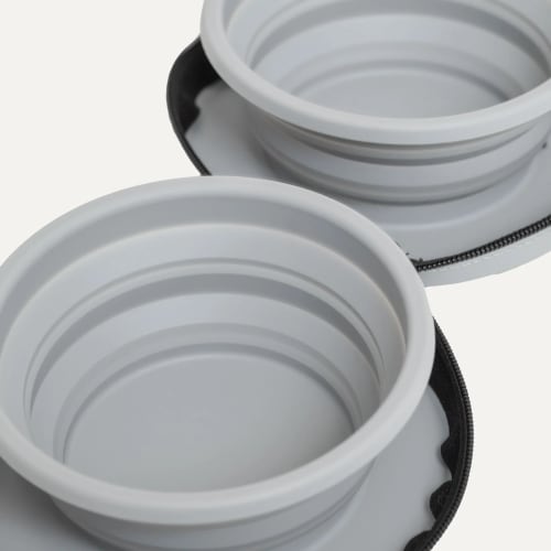 Hundeskål Sammenleggbar Dobbel 2x830ml
